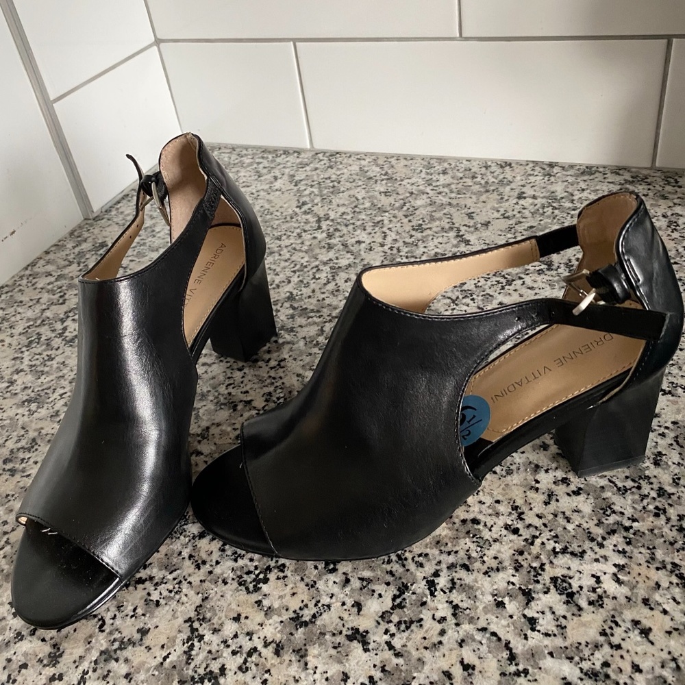 Women’s,  Black, Modern Block Heel Shoes
